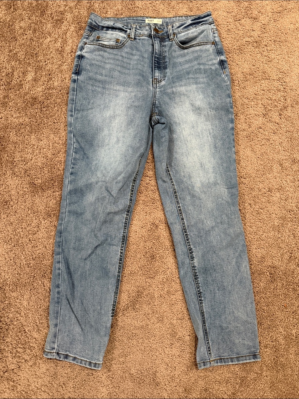 Oat New York Light Blue High-Rise Straight Jeans